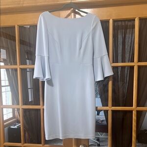 Harper Rose Bell Sleeve Bateau Neck Sheath Dress Sky Blue Size 6